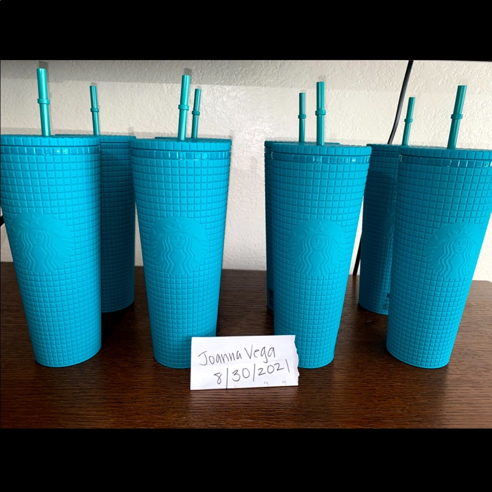 Starbucks Mexico Teal Grid